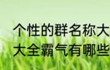 个性的群名称大全霸气 个性的群名称大全霸气有哪些