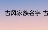 古风家族名字 古风雅致的家族名字