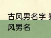 古风男名字 独一无二的好听男名字古风男名